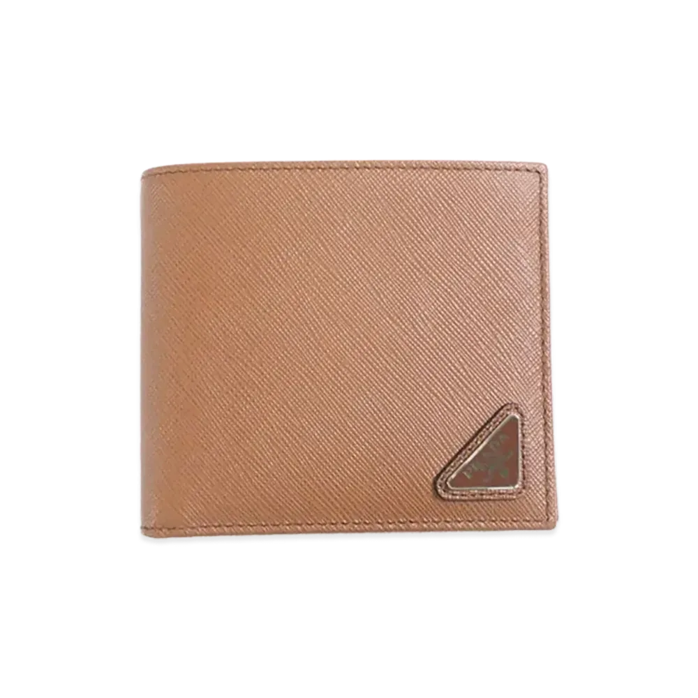 PRADA Saffiano Leather Wallet "Brown"