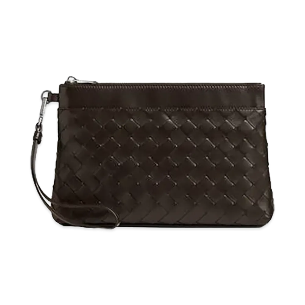 Bottega Veneta Intrecciato Prism Pouch "Fondente"