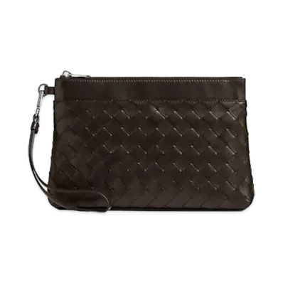 Bottega Veneta Intrecciato Prism Pouch "Fondente"