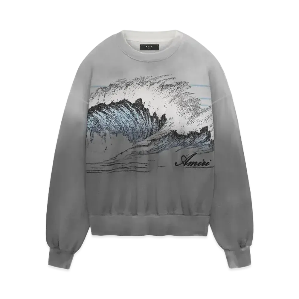 AMIRI Vintage Wave Oversized Crew "Black"