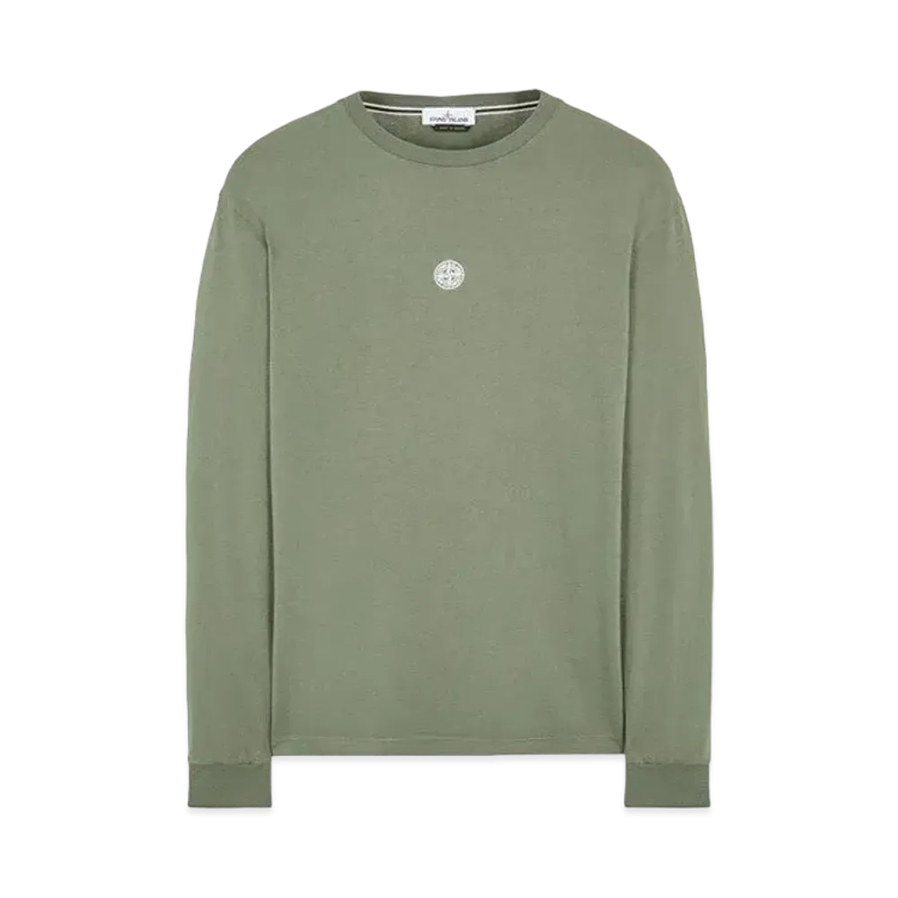 Stone Island 2ML80 COTTON JERSEY 'MOSAIC THREE' PRINT_SLIM FIT "Sage Green"