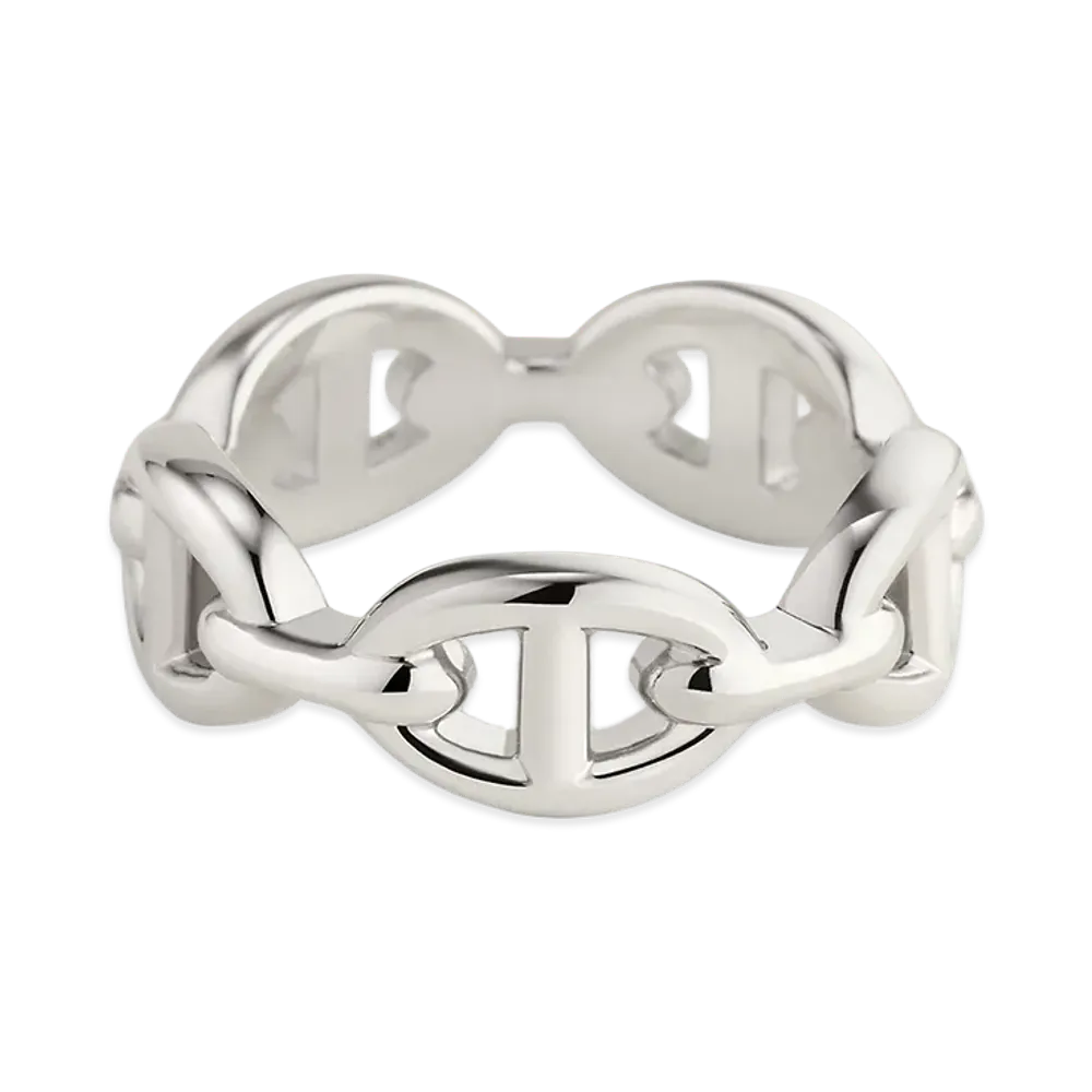 Hermes Chaine D'ancre Enchainee Ring PM "Silver"