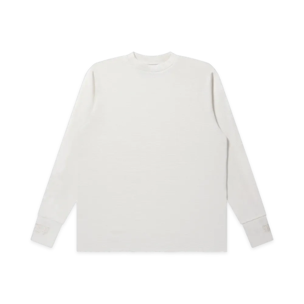 BlackEyePatch Rib Embroidered Thermal L/S Tee "Off White"
