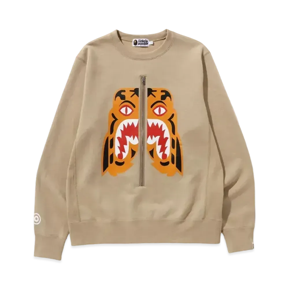 A BATHING APE Tiger Crewneck "Beige"