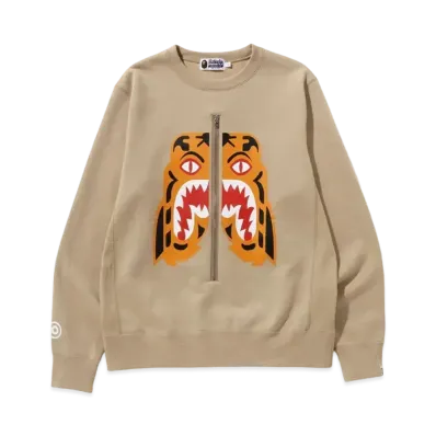 A BATHING APE Tiger Crewneck "Beige"