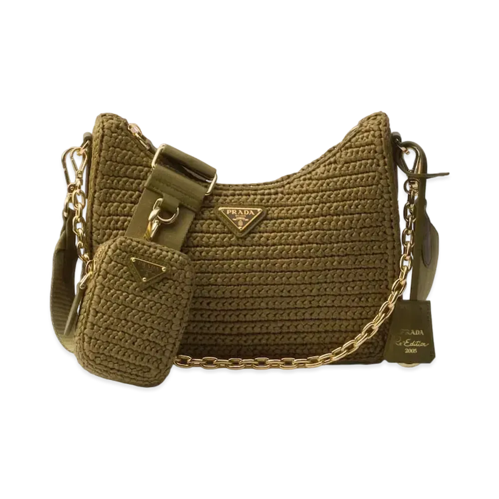 PRADA Prada Re-Edition 2005 Crochet Bag "Olive"