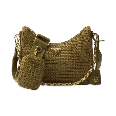 PRADA Prada Re-Edition 2005 Crochet Bag "Olive"