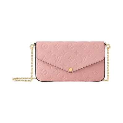 Louis Vuitton Felicie Pochette Monogram Empreinte Leather "Rose Poodle"