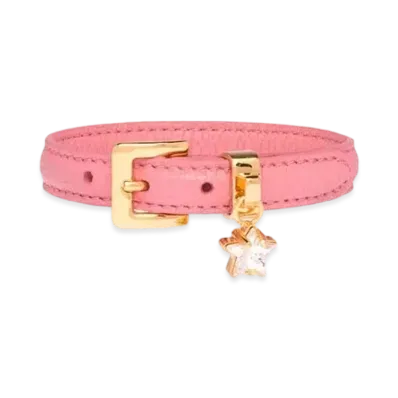 MIU MIU Madras Leather Bracelet "Pink"