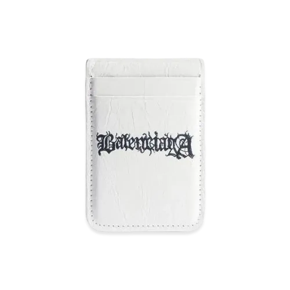 BALENCIAGA Cash Magnet Card Holder DIY Metal "White/Black"