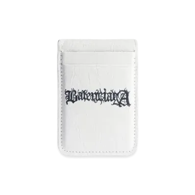 BALENCIAGA Cash Magnet Card Holder DIY Metal "White/Black"