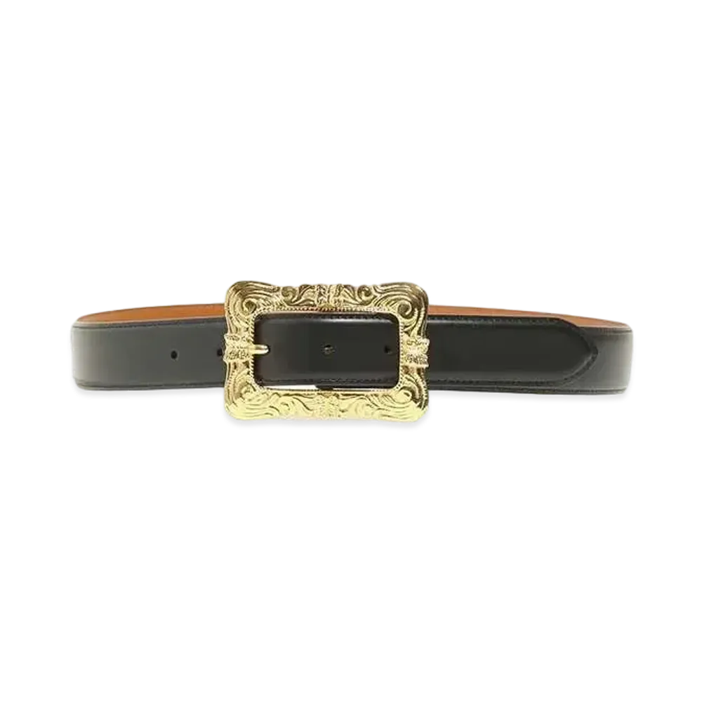 Needles Papillon Square Buckle Belt "Black"