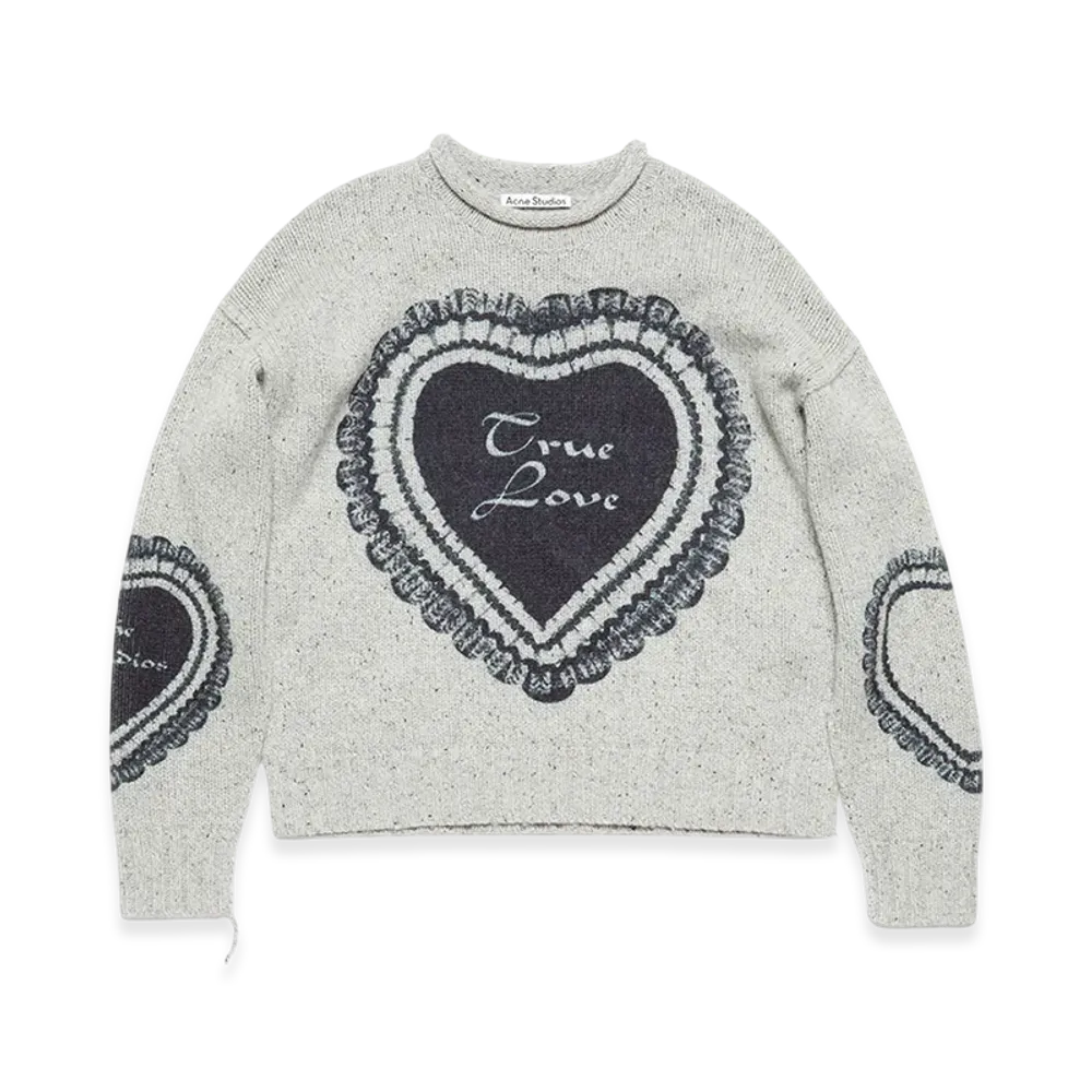 Acne Studios Printed Wool Blend Jumper "Light Grey"