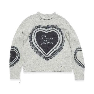 Acne Studios Printed Wool Blend Jumper "Light Grey"