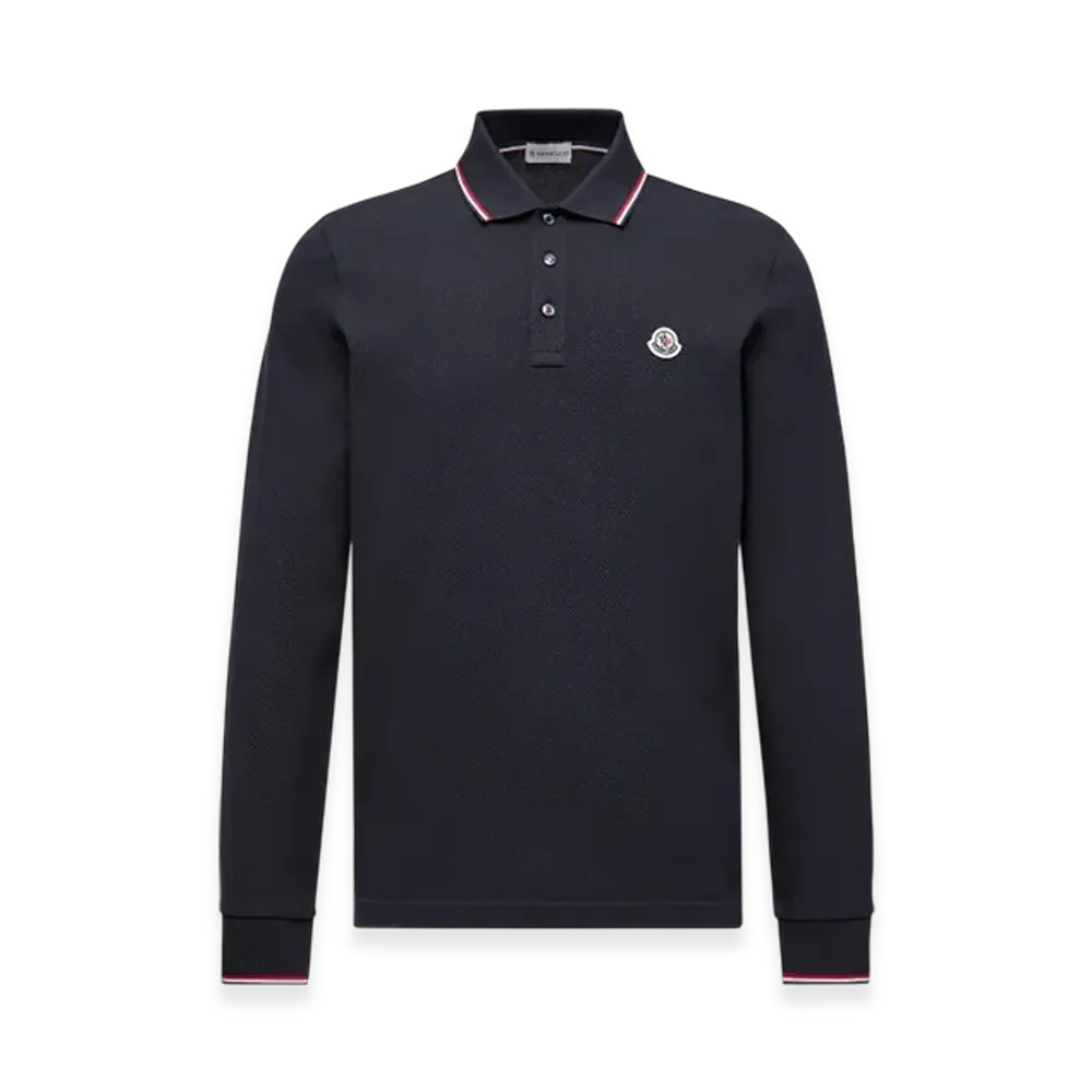 MONCLER Long Sleeve Polo Shirt "Dark Blue"