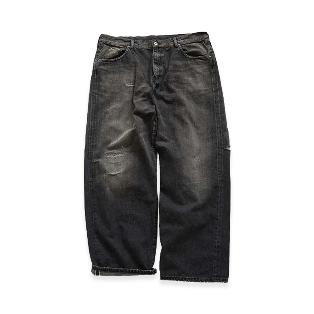MIN-NANO x DIGAWEL Distressed jeans "Fade Black"