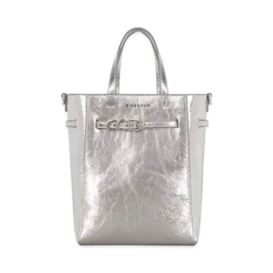 GIVENCHY Voyou Mini Tote Bag Laminated Leather "Light Silvery"