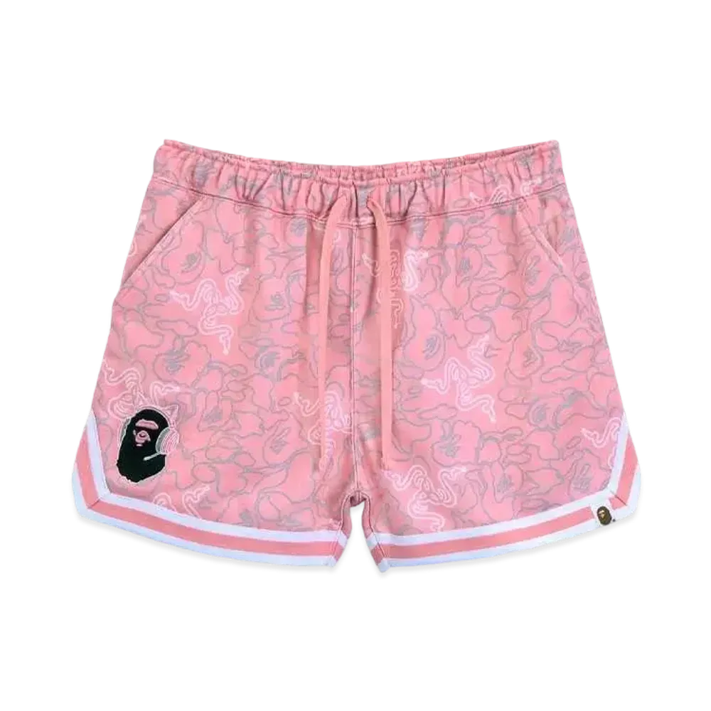 A BATHING APE x Razer NEON CAMO EASY SWEAT SHORTS "Pink"
