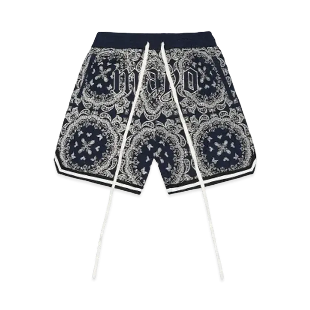 MAYO Paisley Embroidery Shorts "NAVY"