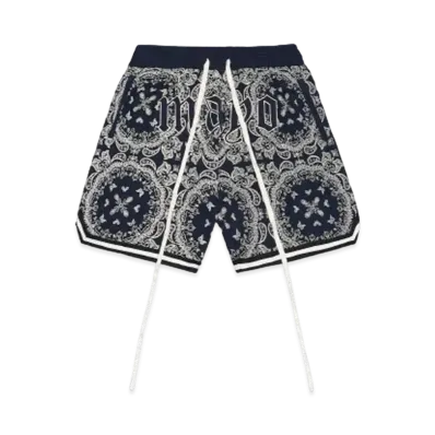 MAYO Paisley Embroidery Shorts "NAVY"