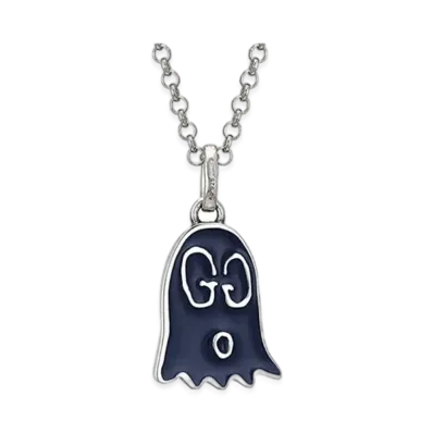 GUCCI Guccighost Reversible Necklace "Navy"