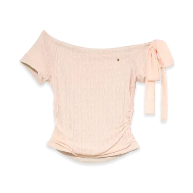 ANDMARY Lace Ribbon Tops "Pink"