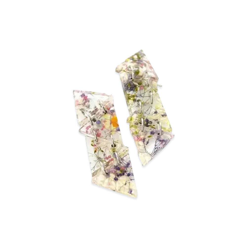 ANREALAGE Flower Polygon Earrings "Colorful"