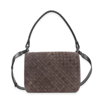 Bottega Veneta Swing Intrecciato Shoulder Bag "Brown"