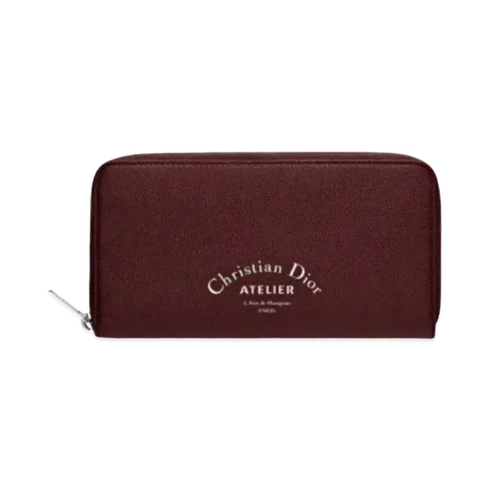 Dior Grain Calfskin Wallet "Burgundy"