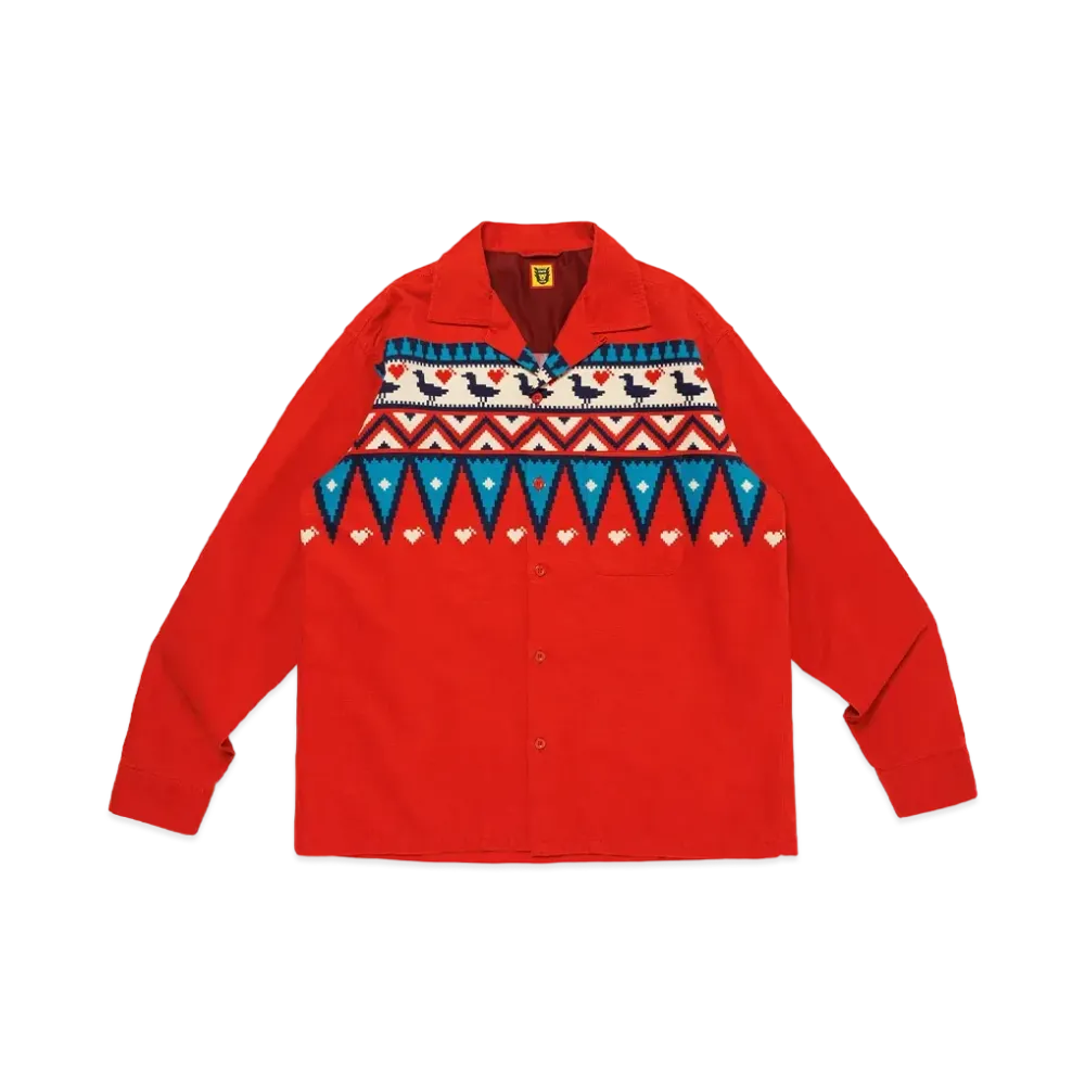 HUMAN MADE Print Corduroy Shirt "Red"