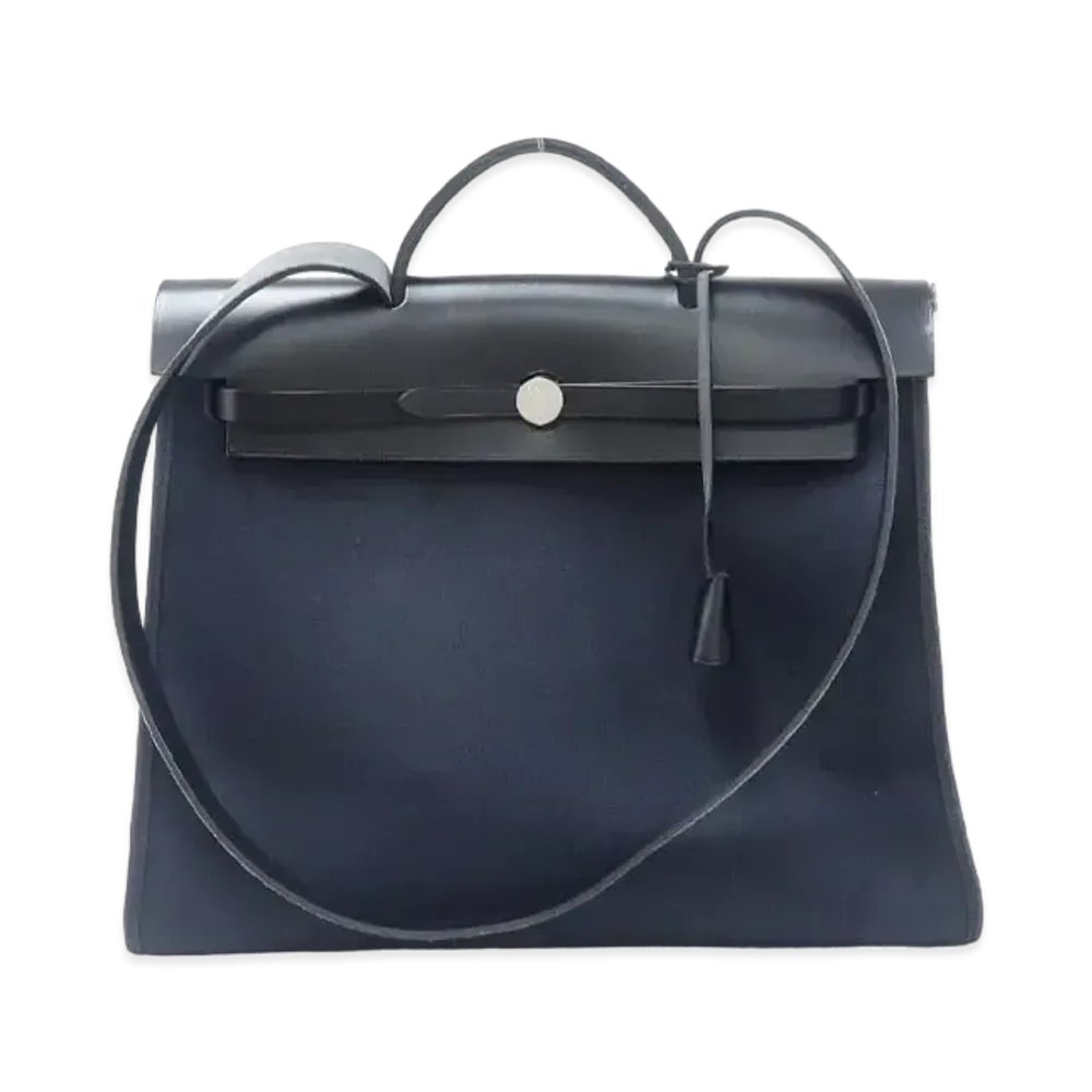 HERMES Sac Herbag Toile H 2WAY Bag "Black"