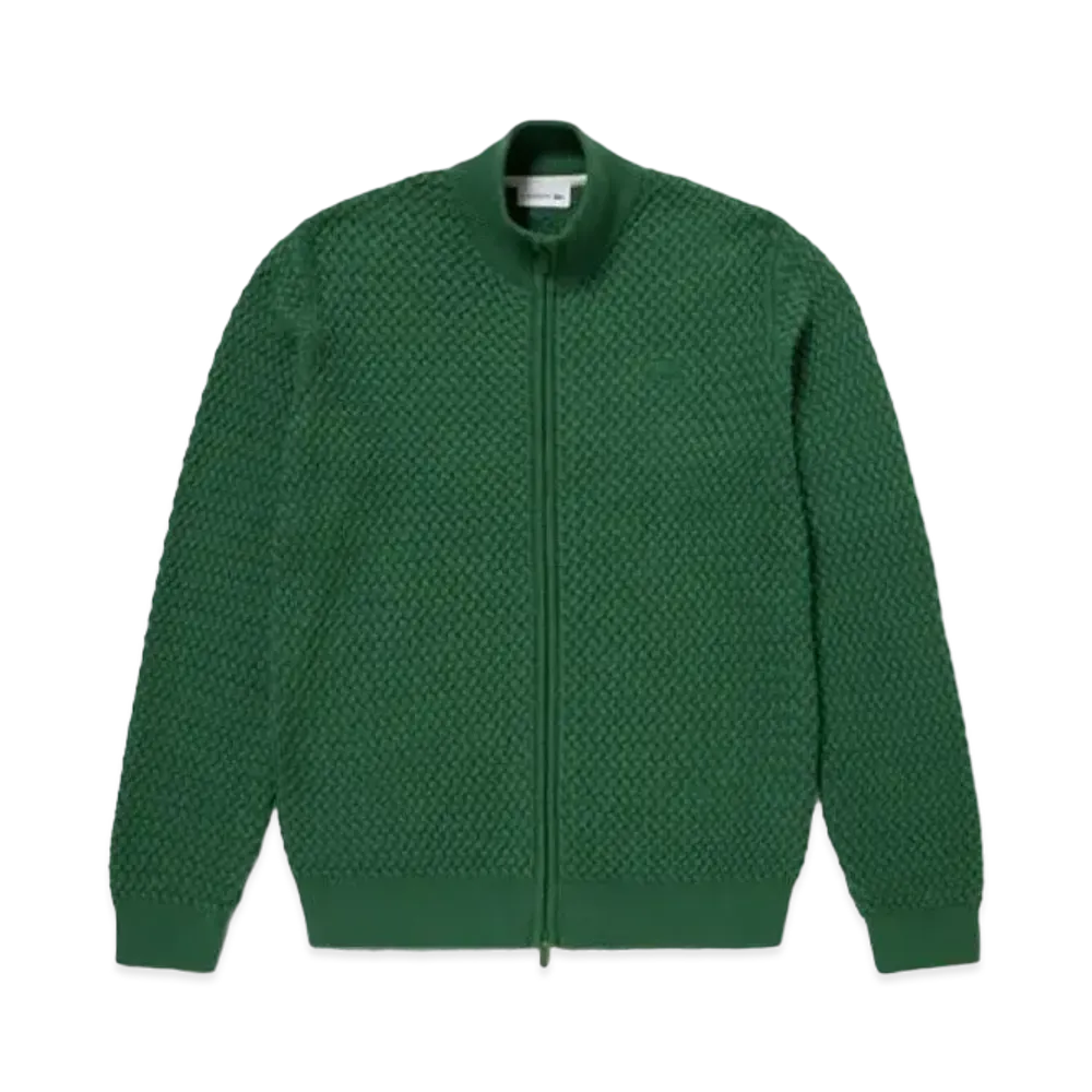 LACOSTE Basket Knit Zip Up "Green"