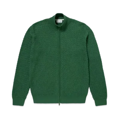 LACOSTE Basket Knit Zip Up "Green"