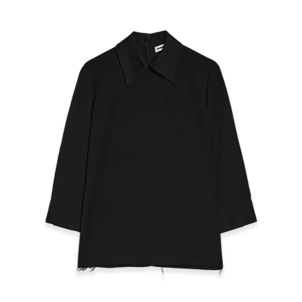 Jil Sander Wool Gabardine Shirt "Black"