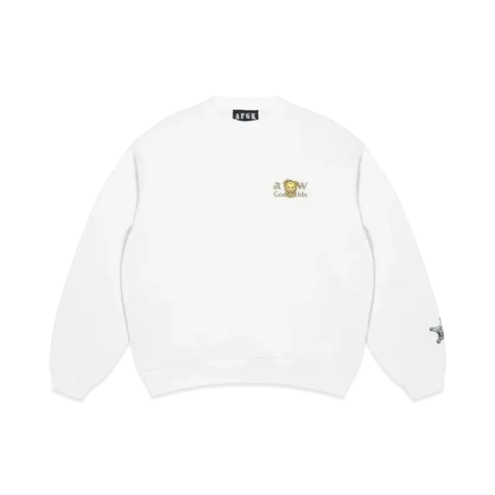 A FEW GOOD KIDS Lion Logo Crew Sweat "White"