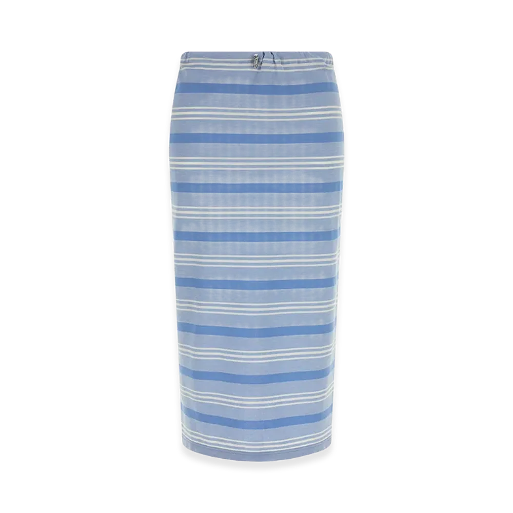 PRADA Women's Striped Pique Skirt "Lightblue"