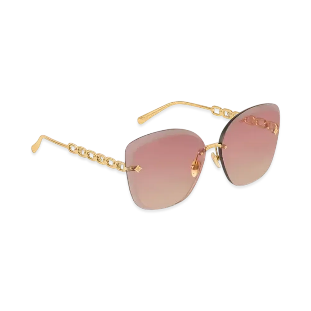 Louis Vuitton LV Jewel Round Cat Eye Sunglasses Monogram Flower "Pink Gold"