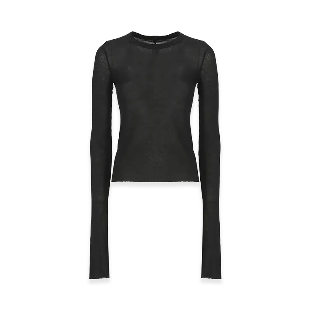 Rick Owens Women's Silk-Blend T-Shirt "Black"