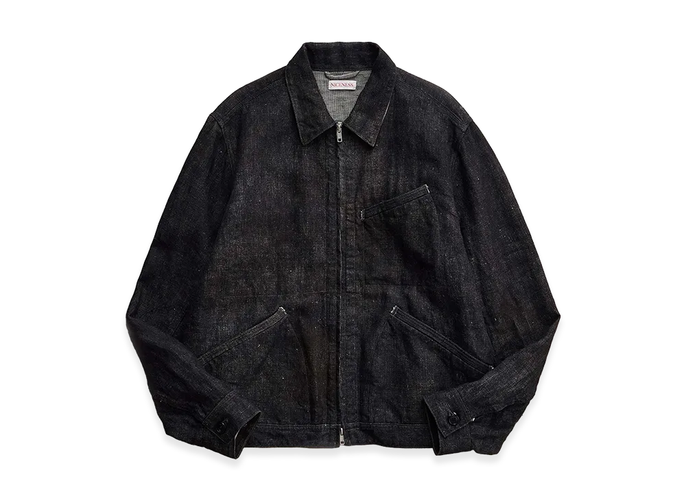 NICENESS N.Jett Printed Canvas Short Blouson "Black"