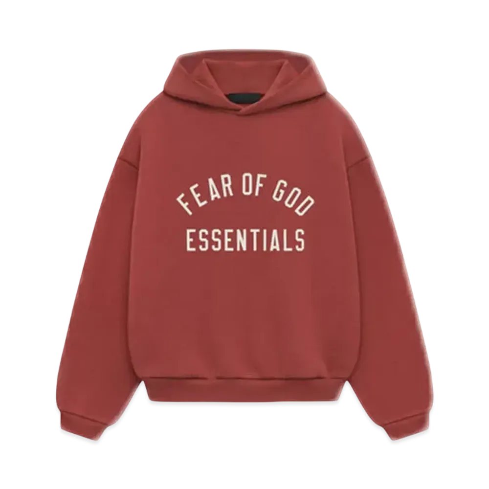 FEAR OF GOD Essentials Kid's Fleece Hoodie "Crimson"