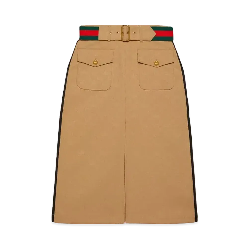 アディダス x グッチ ジャカード スカート "ベージュ" ‎702988 ZAI22 2387
