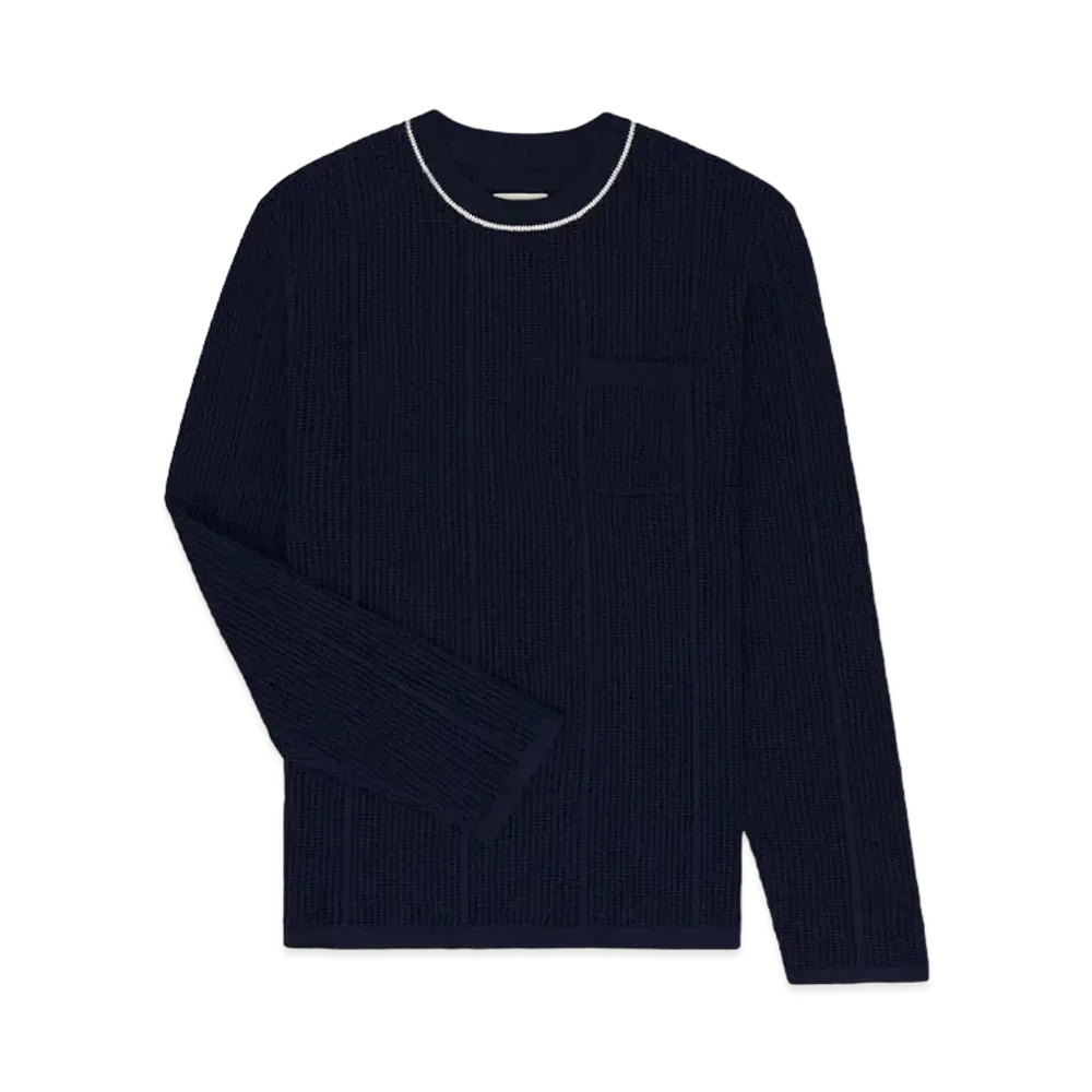 Aime Leon Dore Mesh Knit Long-Sleeve Tee "Navy"