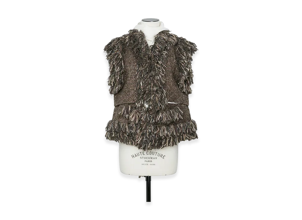 sacai Women's Tweed Vest "Brown"