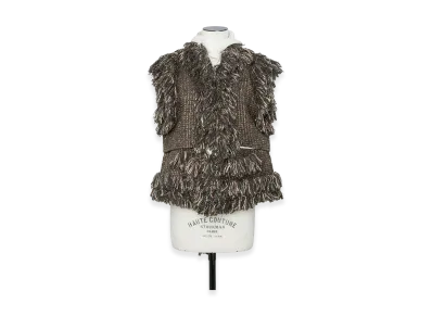 sacai Women's Tweed Vest "Brown"