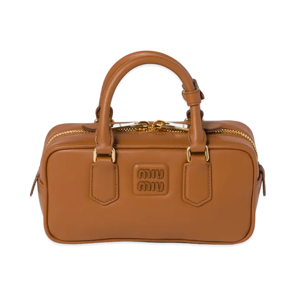 MIU MIU Arcadie Leather Bag "Cognac"