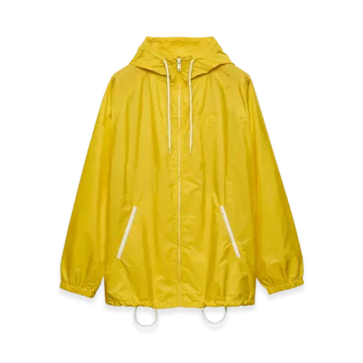PRADA Women's Lightweight Re-Nylon Rain Jacket "Citron Yellow"