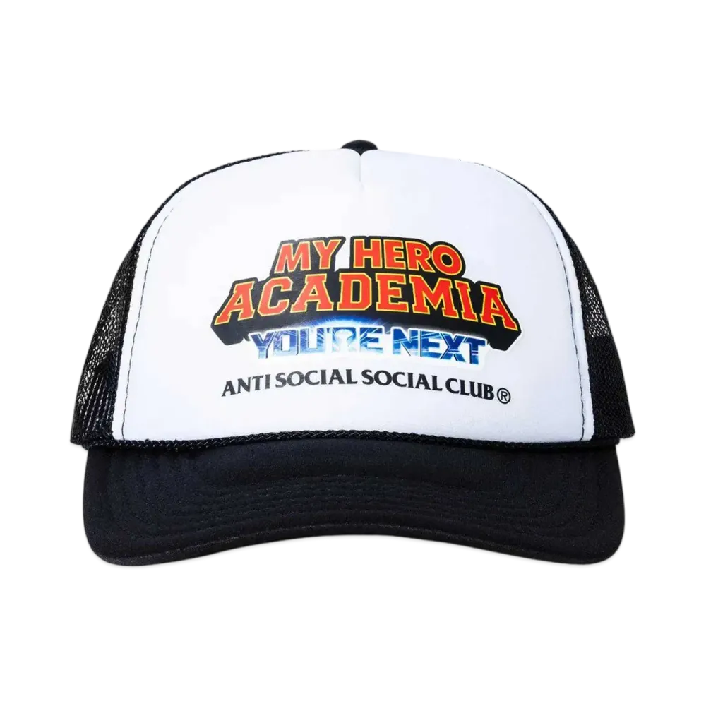 ANTI SOCIAL SOCIAL CLUB x MY HERO ACADEMIA Academy Trucker Hat "Black/White"