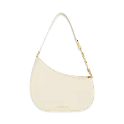 CHARLES & KEITH Asymmetric Shoulder Bag "Cream"