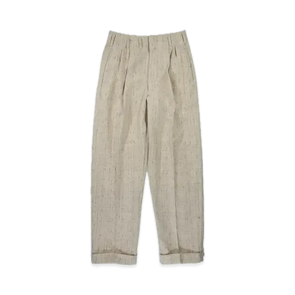 FUMIKA UCHIDA Splashed Pattern Wide Tapered Pants "Oatmeal"