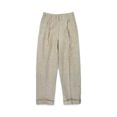 FUMIKA UCHIDA Splashed Pattern Wide Tapered Pants "Oatmeal"